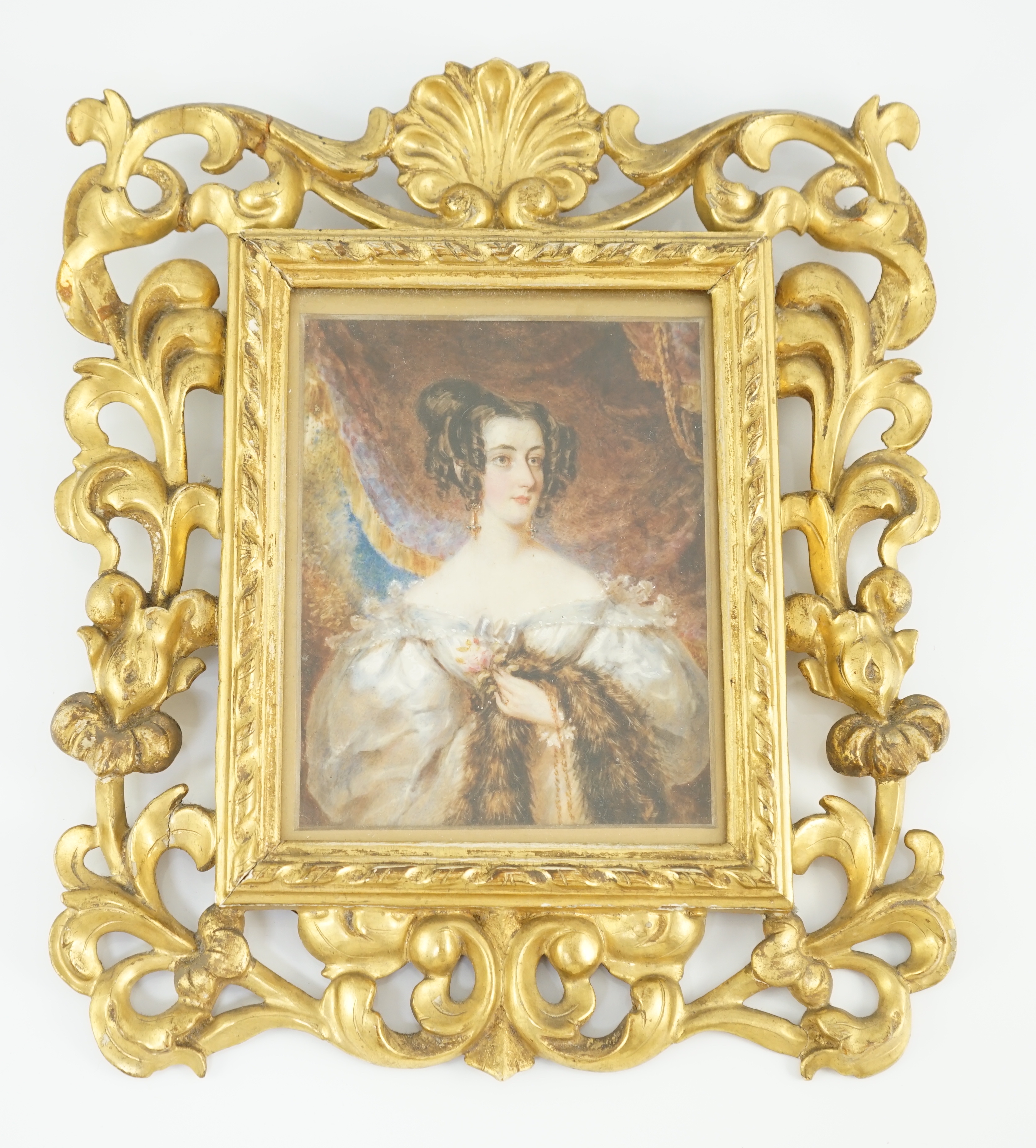 English School circa 1830, Portrait miniature of Mrs Henry Dixon of Astle, Cheshire, watercolour on ivory, 14.8 x 11.7cm. CITES Submission reference M5VUG66K